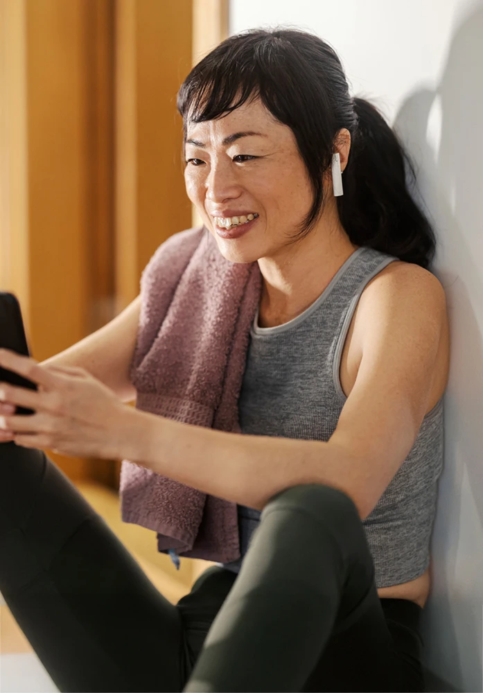 Woman resting after exercise