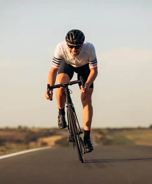 Cyclist on the road