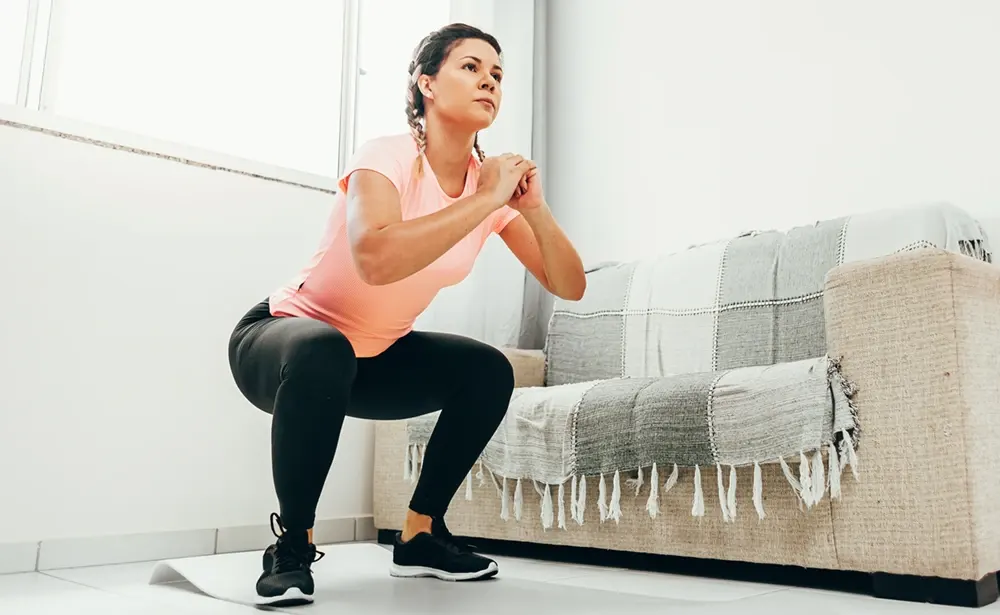 Young woman  exercising.