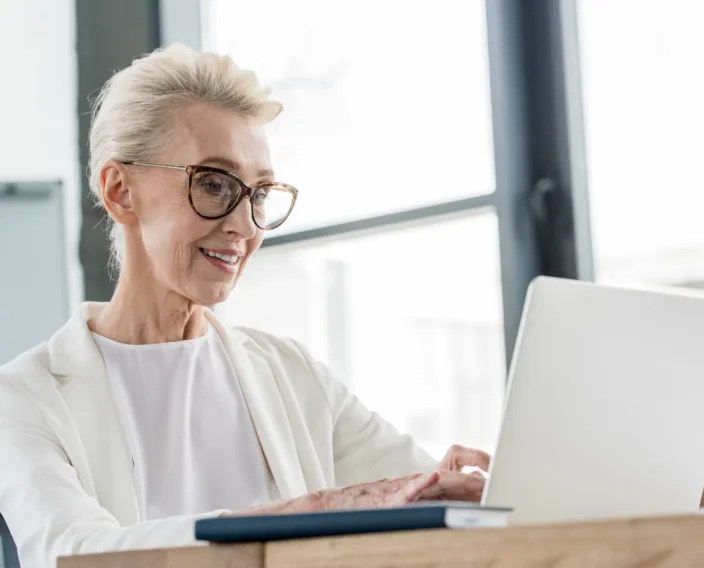 Senior woman working with computer