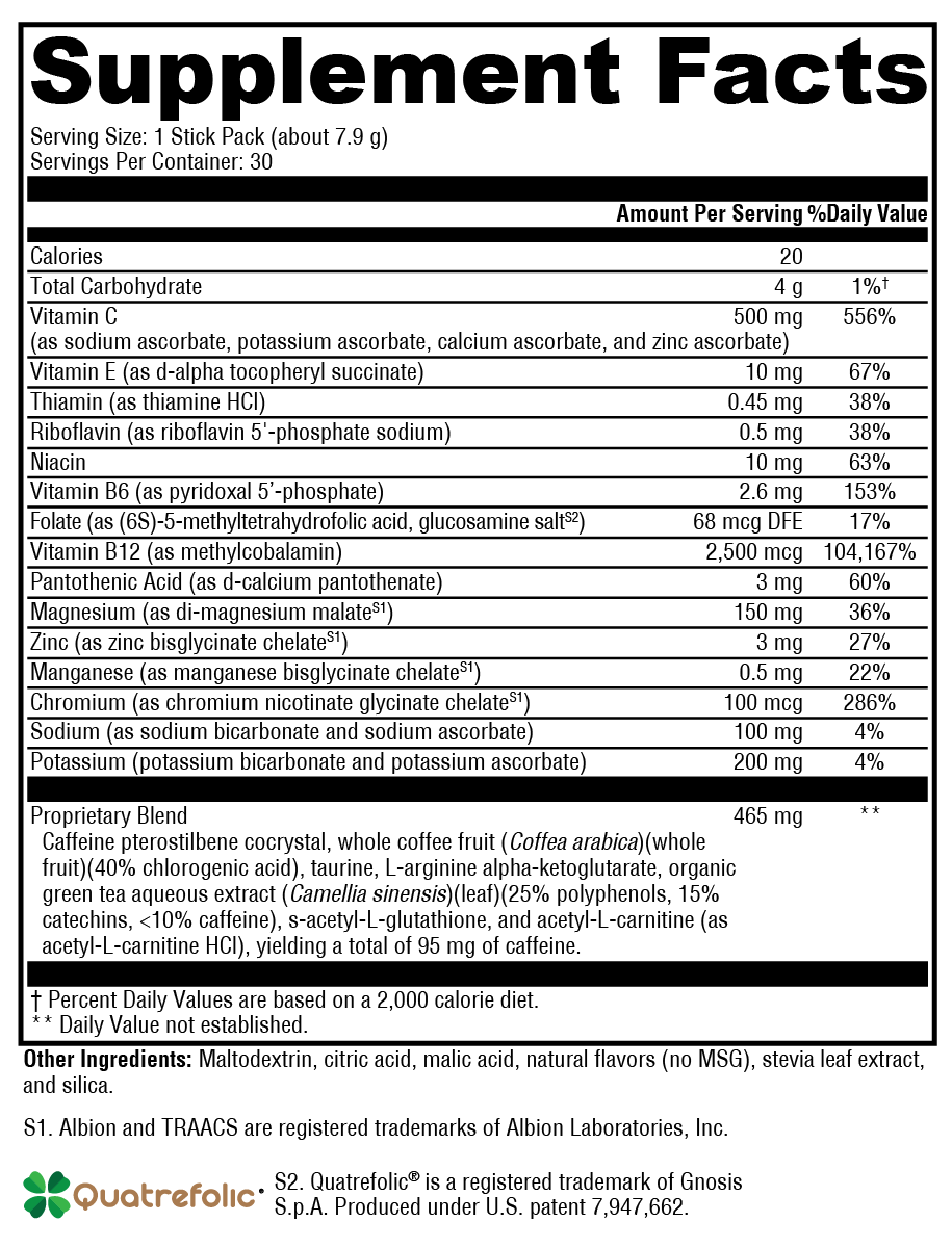 Supplement facts. For more information please call 1 (800) 647-6100