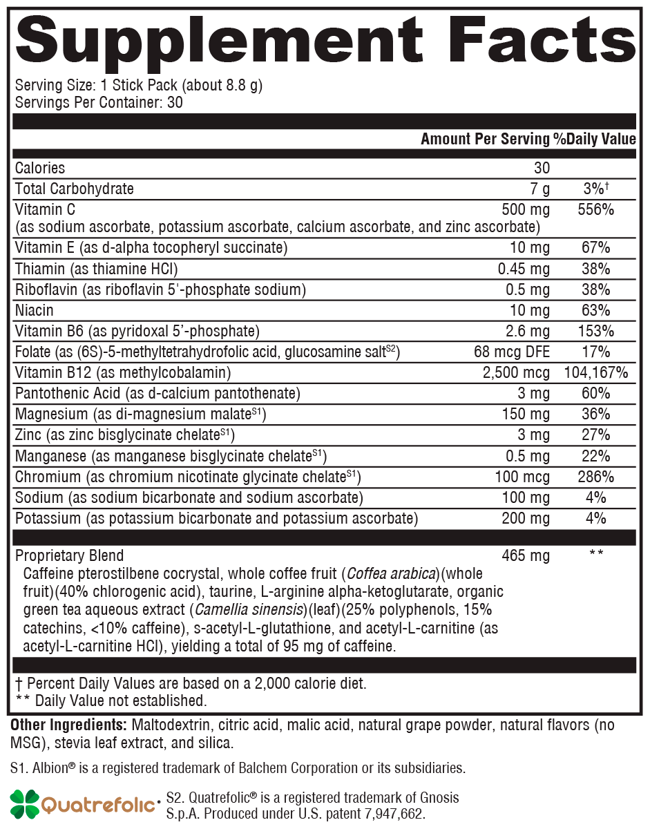 Supplement facts. For more information please call 1 (800) 647-6100