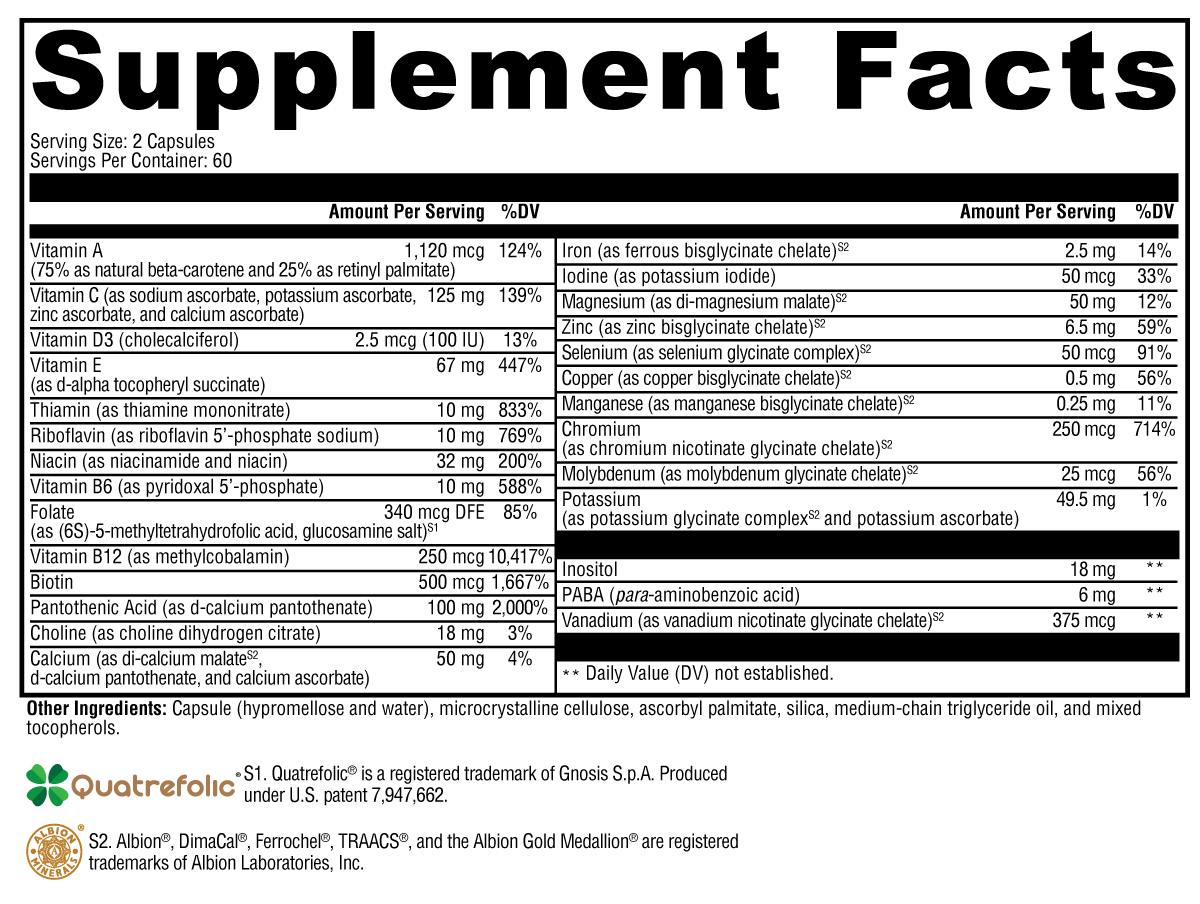 Supplement facts. For more information please call 1 (800) 647-6100