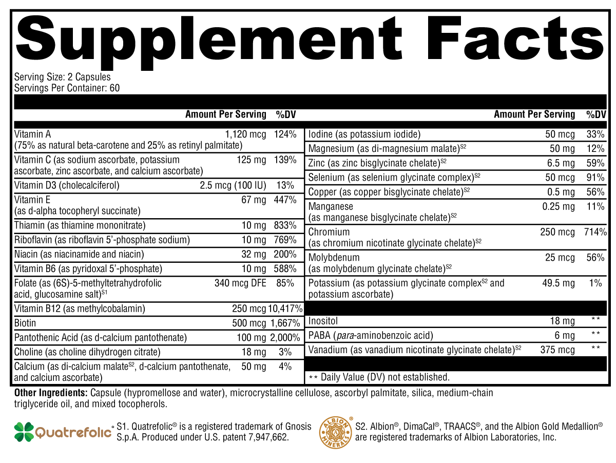 Supplement facts. For more information please call 1 (800) 647-6100