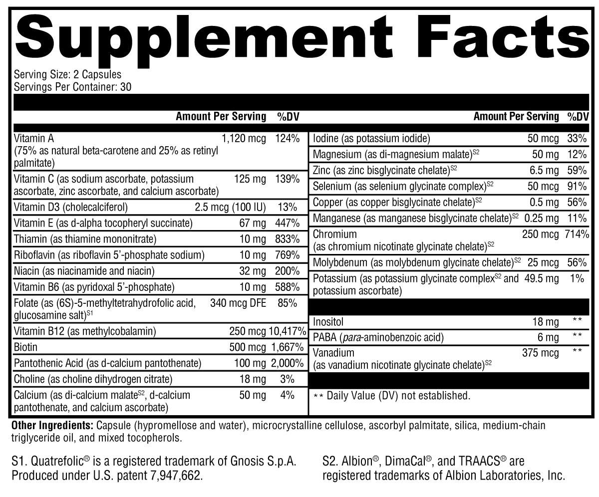 Supplement facts. For more information please call 1 (800) 647-6100