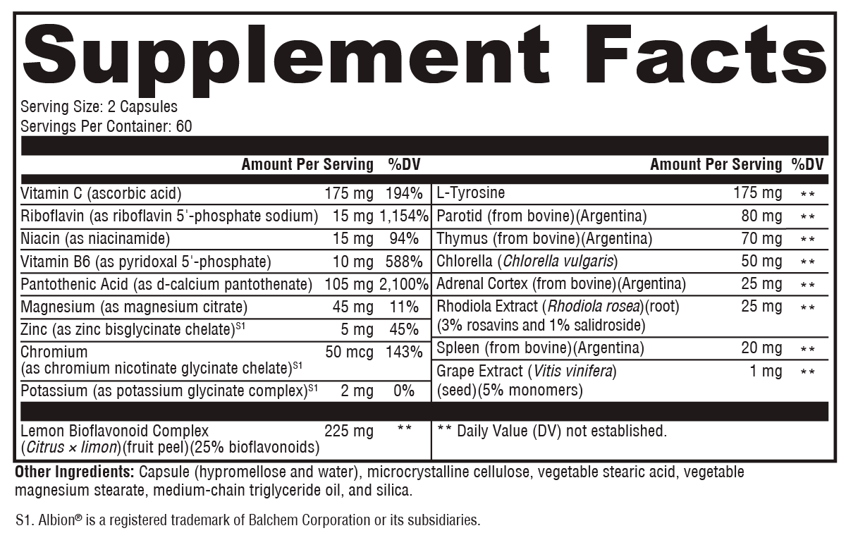 Supplement facts. For more information please call 1 (800) 647-6100