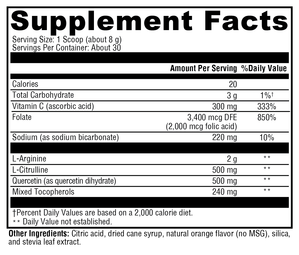 Supplement facts. For more information please call 1 (800) 647-6100