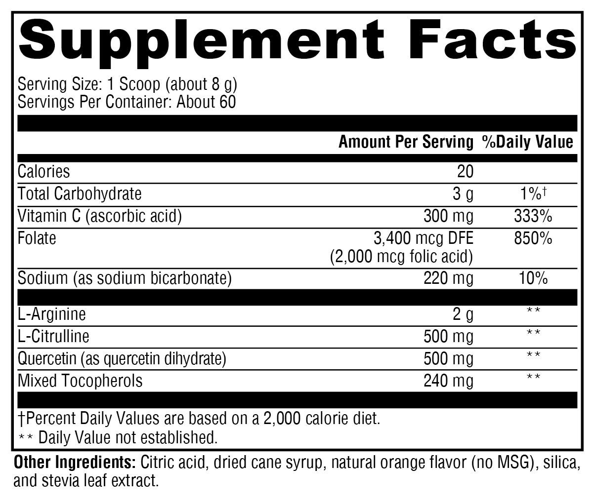 Supplement facts. For more information please call 1 (800) 647-6100