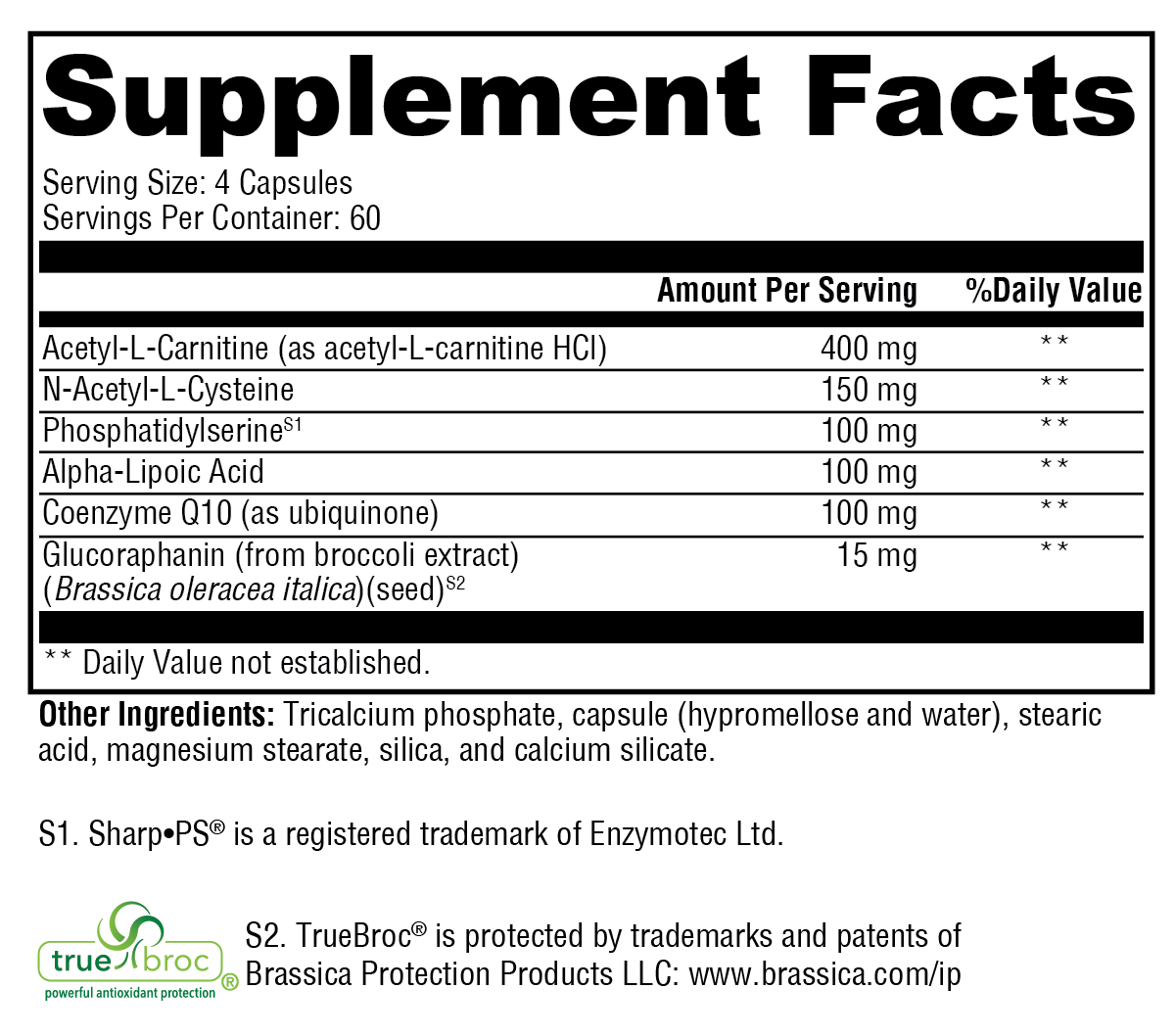 Supplement facts. For more information please call 1 (800) 647-6100
