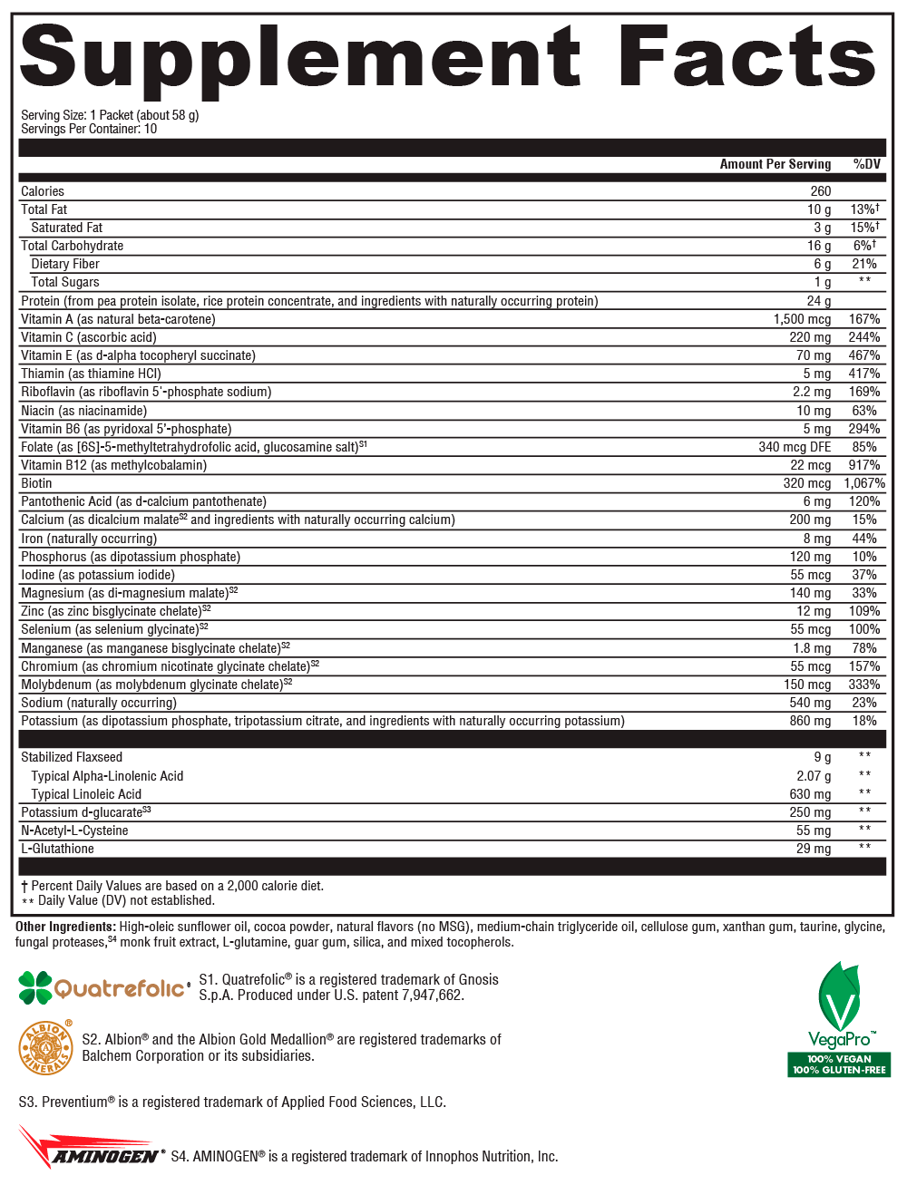 Supplement facts. For more information please call 1 (800) 647-6100