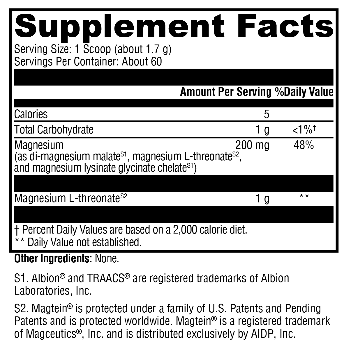 Supplement facts. For more information please call 1 (800) 647-6100