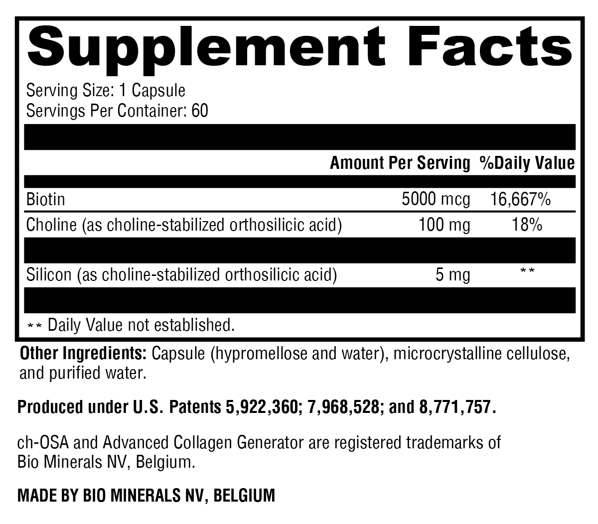 Supplement facts. For more information please call 1 (800) 647-6100